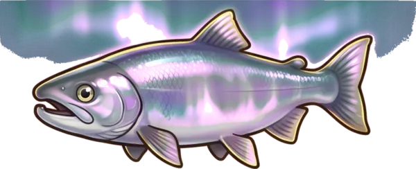 Aurora the Glacier Salmon — legendary aurora-coloured salmon