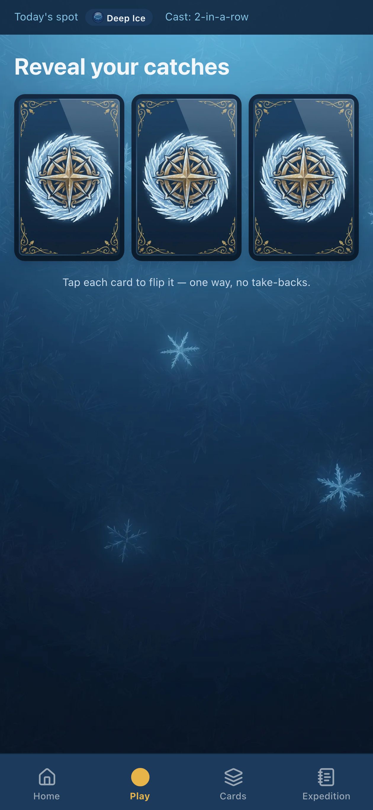 Card reveal &mdash; new catches join your bucket
