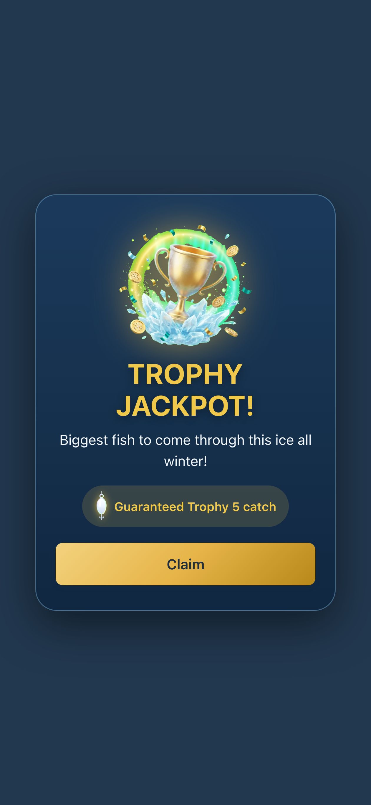 Trophy Jackpot &mdash; ice-crystal confetti