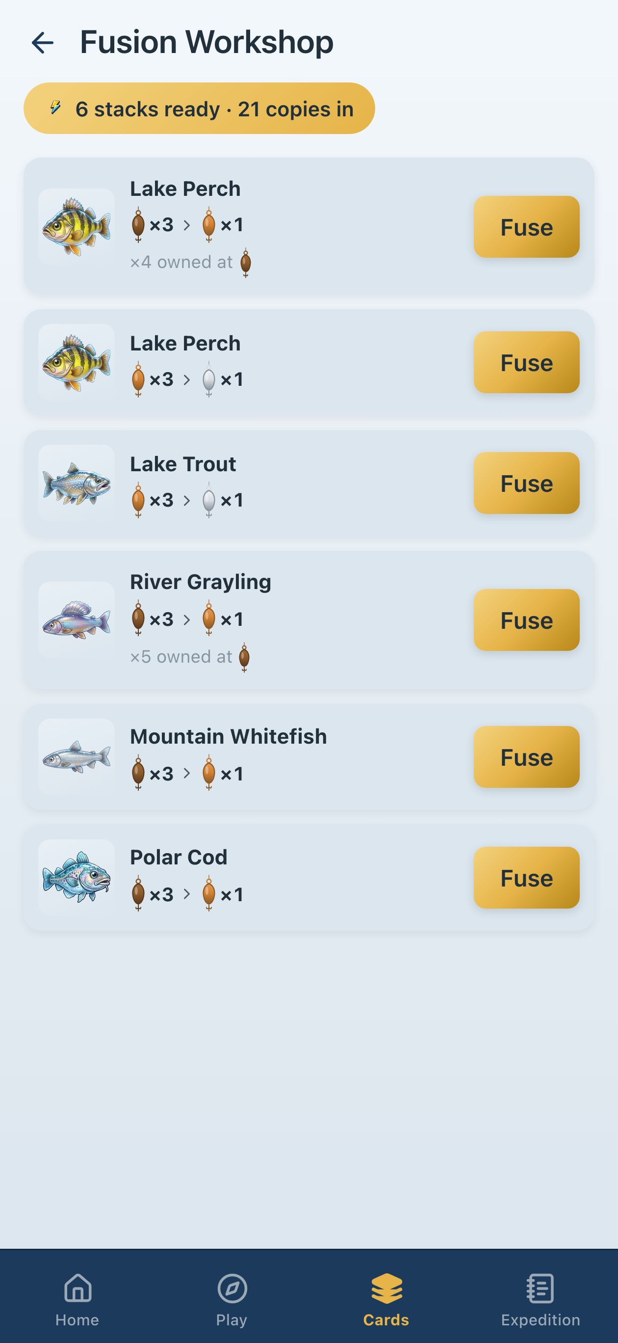 Fusion Workshop &mdash; every ready stack in one list
